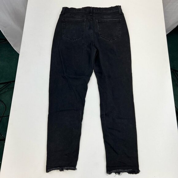 4 What Its Worth Womens Jeans Black Stretch High Rise Denim Raw Hem 30 Waist - Picture 3 of 9